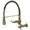 Gourmetier GS1243AL Two-Handle Wall-Mount Pull-Down Sprayer Kitchen Faucet, Antique Brass GS1243AL - alternate 1